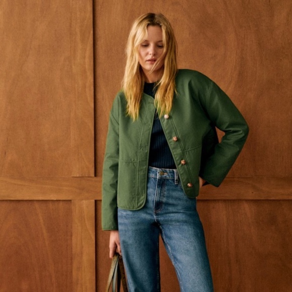 Sezane Freddy Jacket Chance Green - Size 12
